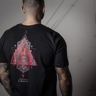 Avedorum luxury alchemy black t-shirt red print snake aclhemist mysticism symbols