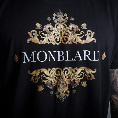 Luxury baroque ornament high fashion tshirt men black