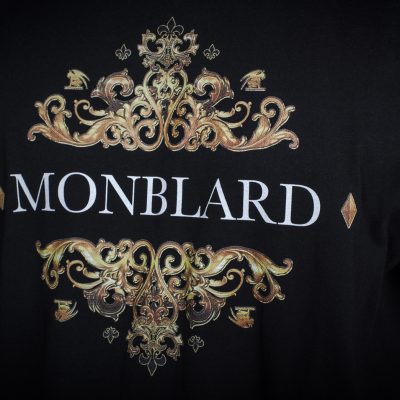 Luxury baroque ornament high fashion tshirt men black