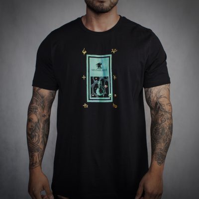 Black luxury tshirt men emerald gold green alchemy mystery mysticism medieval gothic symbols fashion