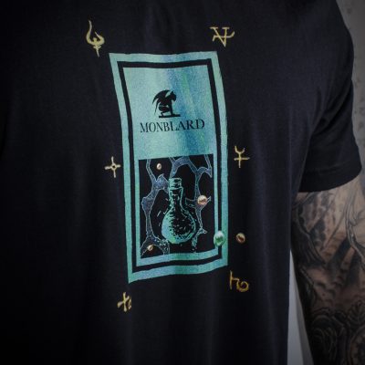 Black luxury tshirt men emerald gold green alchemy mystery mysticism medieval gothic symbols fashion