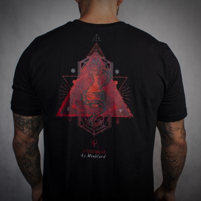 Avedorum luxury alchemy black t-shirt red print snake aclhemist mysticism symbols