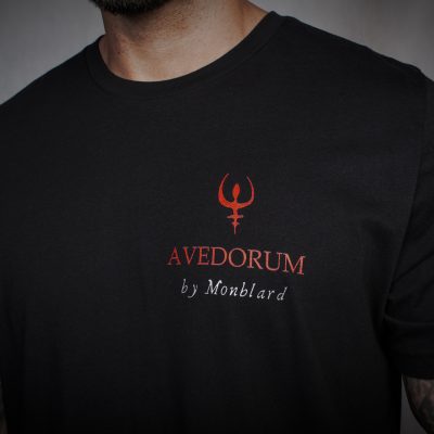 Avedorum luxury alchemy black t-shirt red print snake aclhemist mysticism symbols