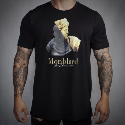 Antique bust luxury t-shirt black men gold