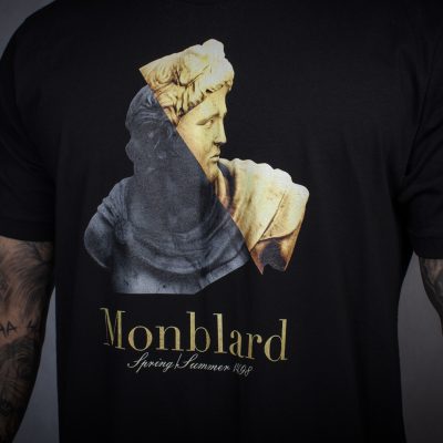 Antique bust luxury t-shirt black men gold