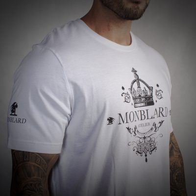 White luxury t-shirt men royal crown ornament monarchy medieval