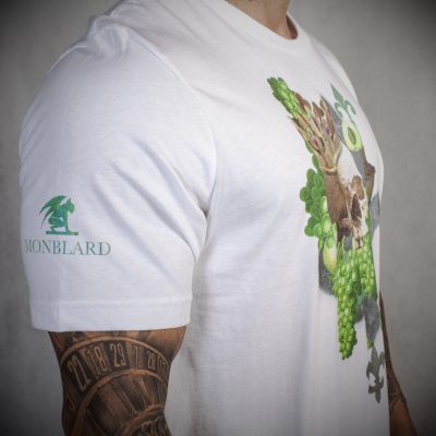 skull luxury men t-shirt white medieval gothic art wine green