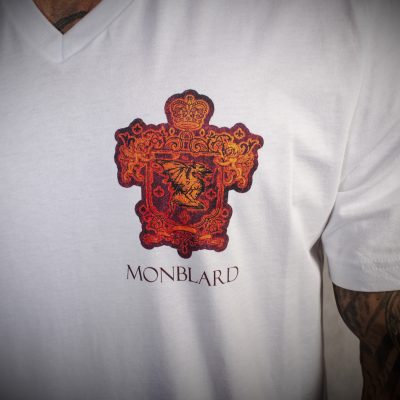 Heraldry Monblard white luxury t-shirt men brown orange erb