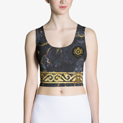 antique royal print crop top