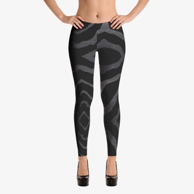 animal print women black grey leggins