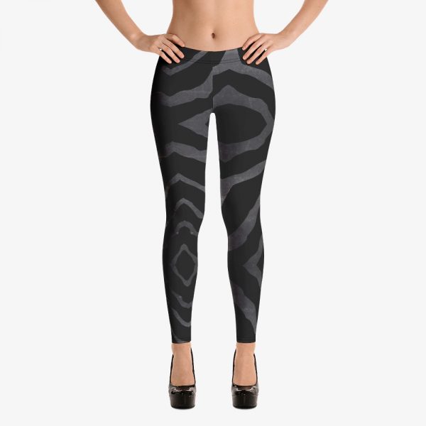 animal print women black grey leggins