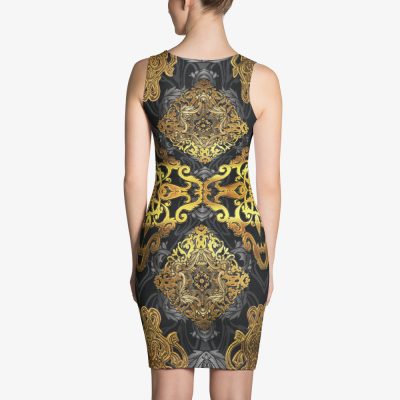 baroque mini fitted dress