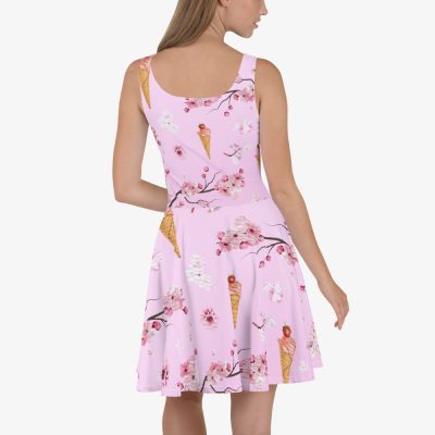 icecream print summer skater dress back