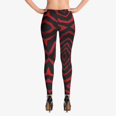 red black printed leggins