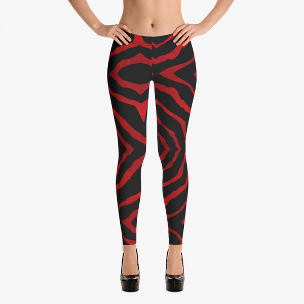 red black striped leggins