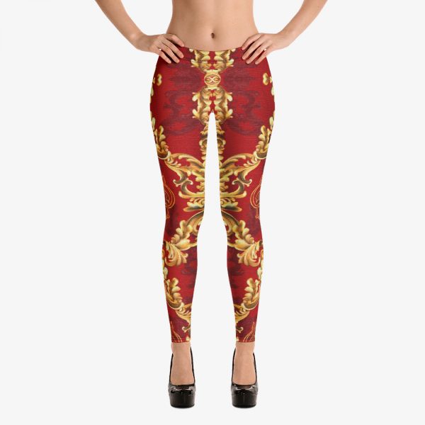 red gold luxury leggins