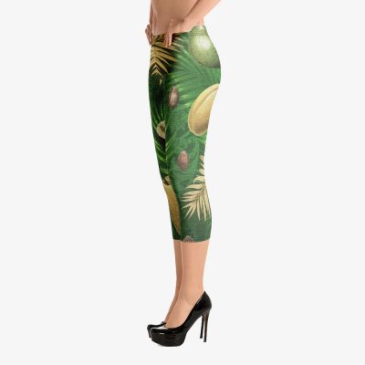 tropical garden green print leggins