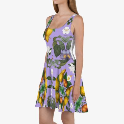 violet printed summer dress