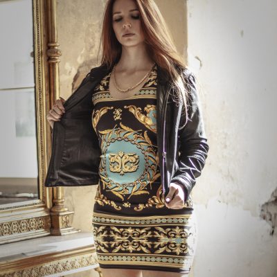 luxury golden baroque dress women italian style ornament antique rich