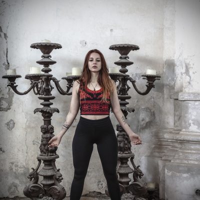 Baroque antique print red black tank top women luxury clothing ornament