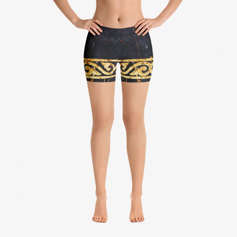 cycle pattern gold-tone shorts