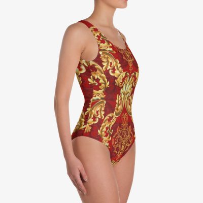 gold red ornament luxury swimsuit