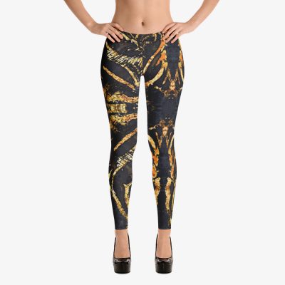 golden tiger printed leggins