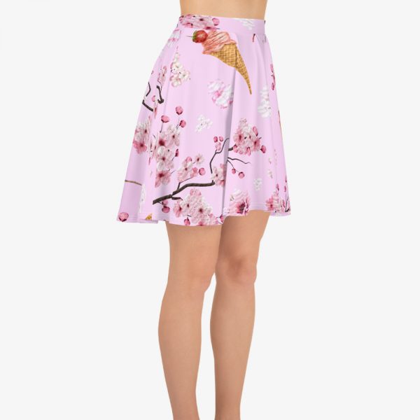 pink icecream pattern skater skirt