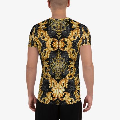 royal ornament print short sleeve men t-shirt back