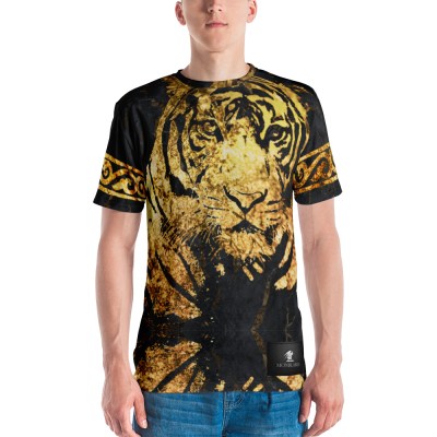 animal fashion printed mens t-shirt with royal ornaments