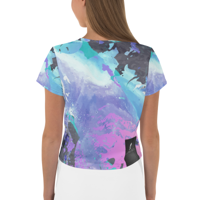 violet print crop t-shirt