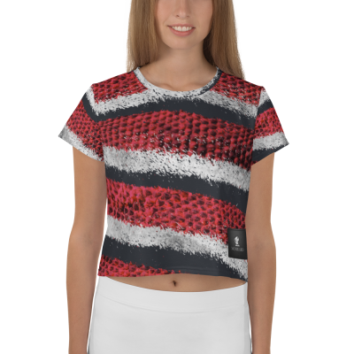 animal print red black crop t-shirt