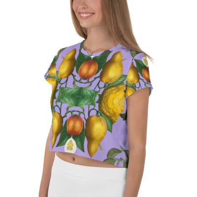 purple baroque garden luxury crop t-shhirt