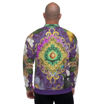 luxury colorful barocco inspired mens bomber jacket back