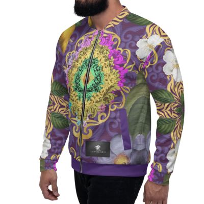 luxury colorful barocco print mens bomber jacket