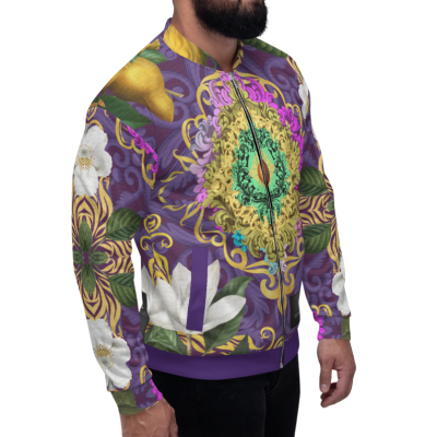 luxury colorful barocco inspired mens bomber jacket back