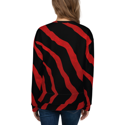 striped red black sweatshirt