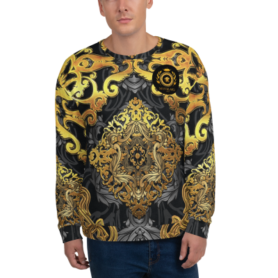 gold royal ornament pattern mens sweatshirt