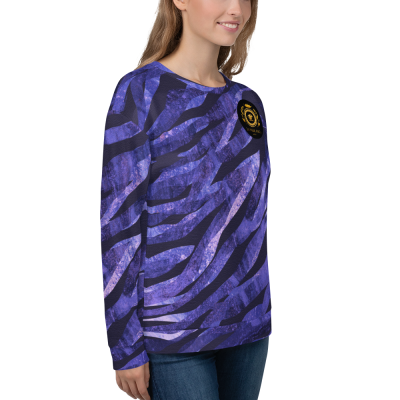 animal print purple sweatshirt