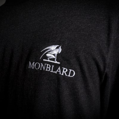 Luxury men t-shirt black embriodered monblard logo