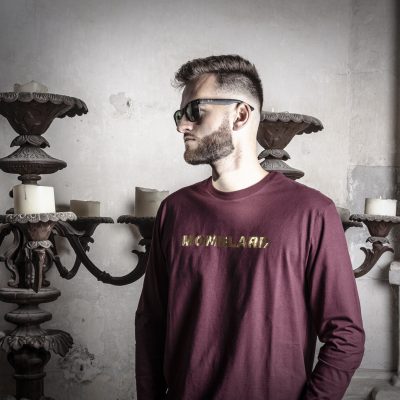 luxury men sweatshirt burgundy golden print fashion designer